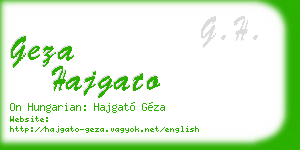 geza hajgato business card